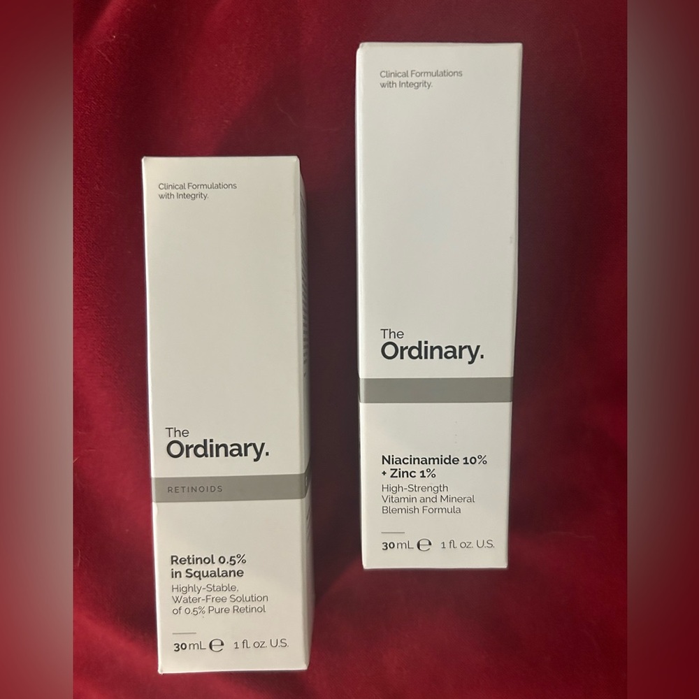 2 Ordinary products Retinol and Niacinamide